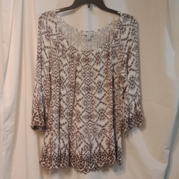 Fever Tops - Fever Beautiful printed Brown boho style blouse quarter bell sleeves✔️